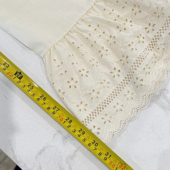 Fieldcrest Perfection Pillowcase Standard Ecru Ruffle Eyelet Lace USA Vintage - Picture 7 of 8